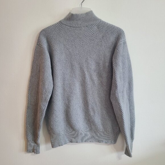 Loro Piana Men's 1/4 Quarter Zip Sweater Blue 100% Cashmere Size 52 - Picture 2 of 11